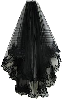 Halloween Veil Black Lace Veil Black Veil Halloween Veil Black Lace Veil Creative Cathedral Wedding Halloween Veil with Comb