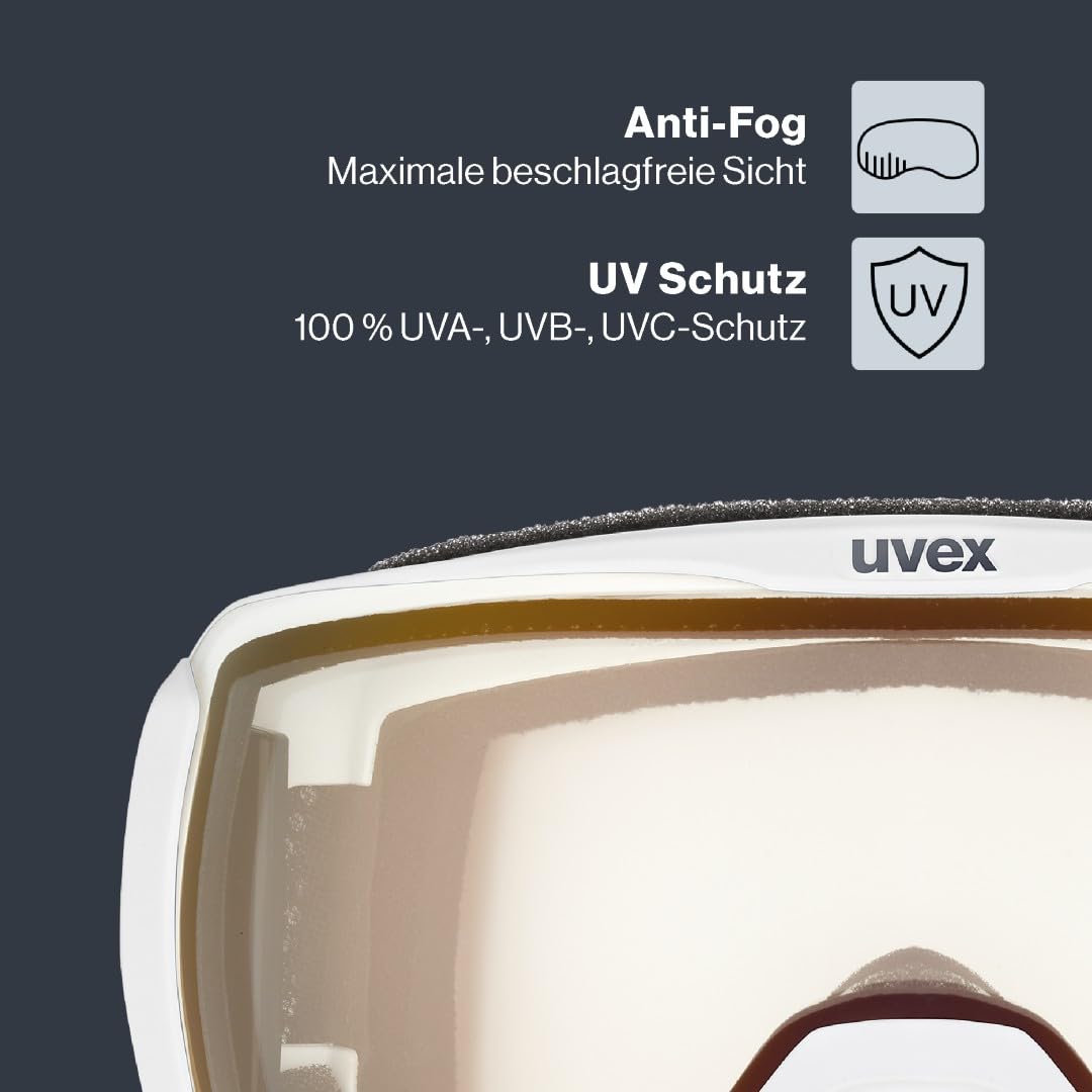 uvex downhill 2100 pro V - stylische, selbsttönende Skibrille mit Anti-Fog-Beschichtung und dreilagiger Schaumauflage für Damen und Herren