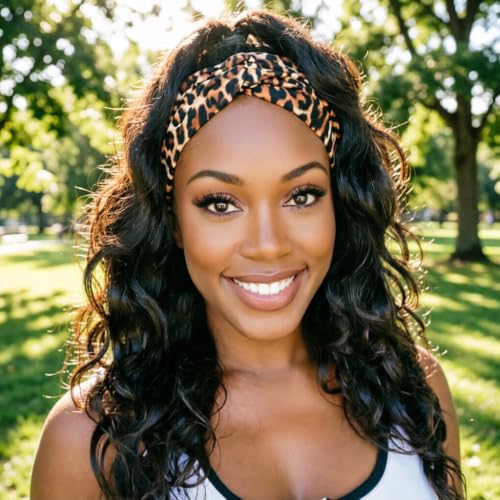 Image of DRESHOW 8 Pack Headbands for Women Yoga Knotted Headbands Elastic Criss Cross Hair Accessories Sports Head Wrap Non Slip