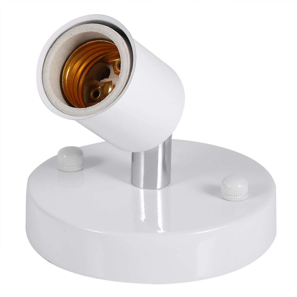 Bordstract White Ceiling Lamp Bases, E27 Adjustable Ceiling Wall Mounted Light Bulb Holder Socket With 180 Degree, Modern Light Fitting For Living Room Kitchen Dining Room Corridor Passage (White)