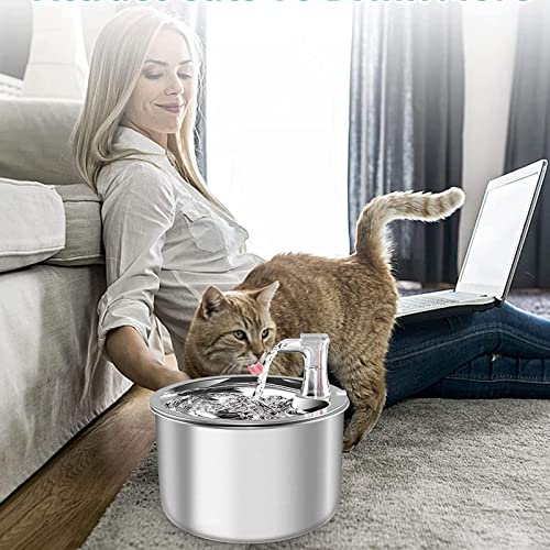 Fuente para gatos de acero inoxidable 2L miniatura 3
