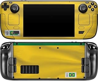 Skinit Decal Gaming Skin Compatible with Steam Deck Handheld Gaming Computer OLED - Brazil Soccer Flag Design