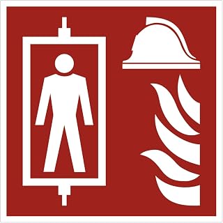 Dreifke® Brandschutzzeichen Feuerwehraufzug nach DIN EN 81-72, Folie, 100x100 mm