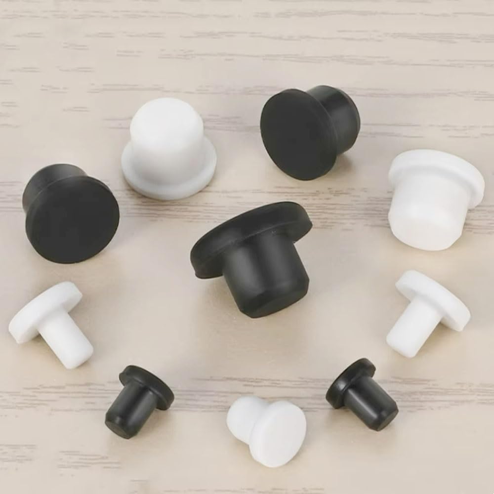 Tapón De Silicona, 10-100 Piezas, 2,7 Mm-14,1 Mm, Resistente A Altas Temperaturas, Con Orificio Roscado Sólido En Forma De T.(Black,3.5mm-50pcs)