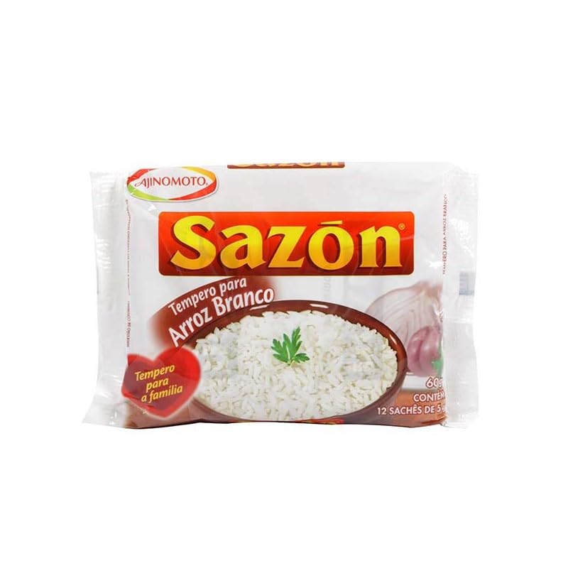 Seasoning Sazon for Sauce, Meat, Poultry, Fish, Seafood, Stews, Rice, Beans, and Other Dishes 2.11 oz by Brazilian Corner | Tempero Sazon Arroz