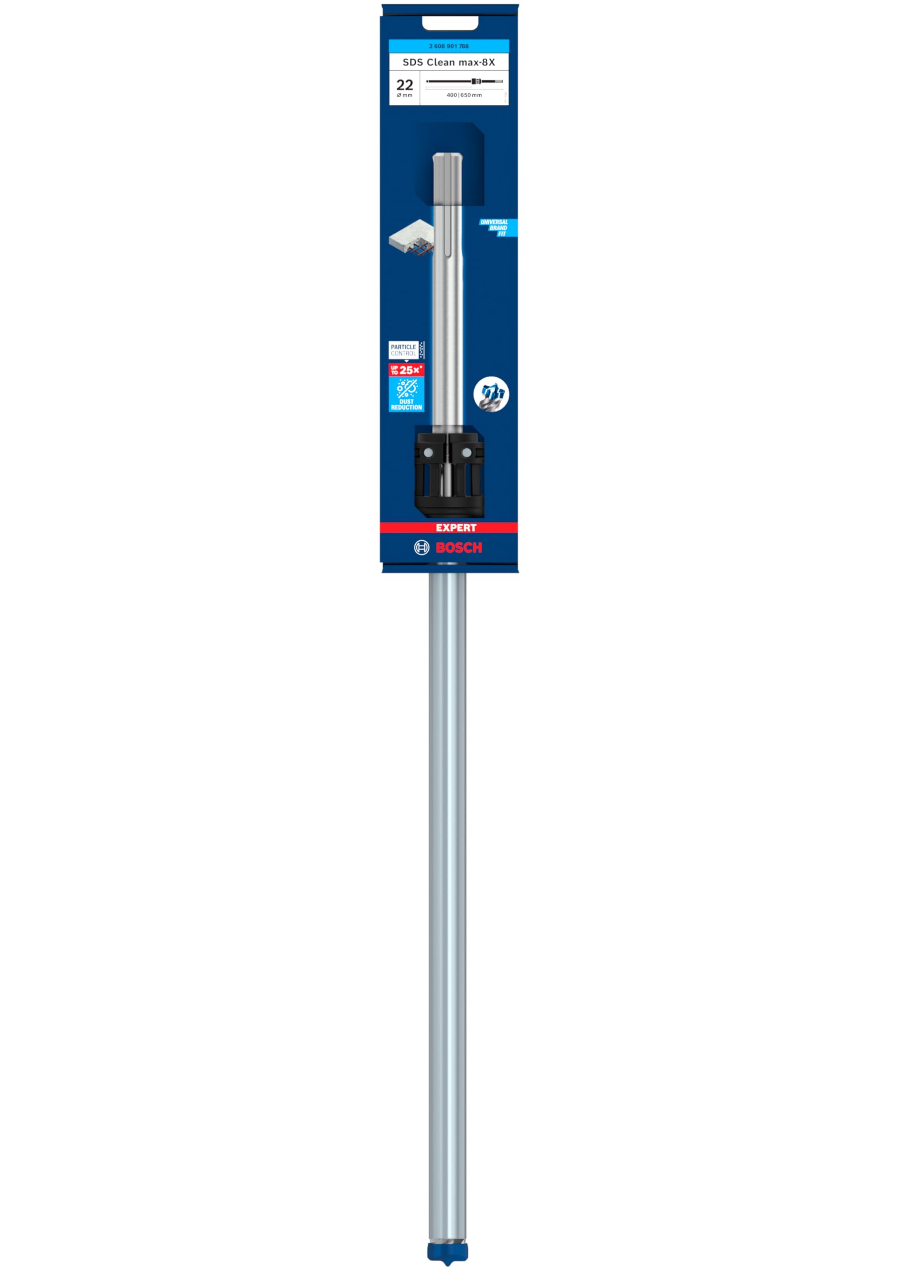 Bosch 1 x EXPERT SDS Clean max-8X wiertło udarowe do chemicznych kotwiczeń (Ø 22,00 mm, profesjonalne akcesoria do młotowiertarki)