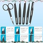 MORGLES Tweezers Set and Nail Clippers, 9 Pcs Stainless Steel Tweezers Kit for Men Professional Manicure Set for Men Grooming Kit With Leather Travel Case - Image 4