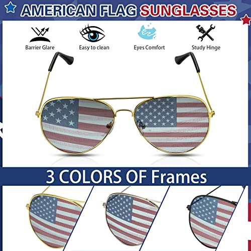 Mepase 12 Pack Mens Women American Flag Sunglasses USA Flag Glasses for 4th of July for Independence Day Patriotic Decoration4