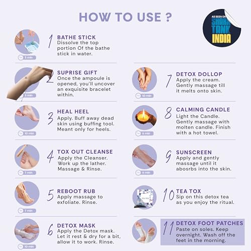 Image of Mintree Tox Detox Manicure-Pedicure Kit (Lavender) - Complete Home Spa Pampering for Hands & Feet | Deep cleanse manicure pedicure | Natural manicure pedicure kit | Rejuvenate & Relax Your Hands & Feet with a Luxurious Detox