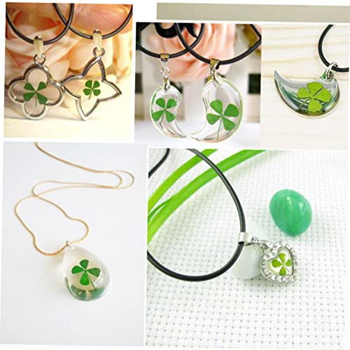 Kit de joyería artesanal con 12 plantas secas de cuatro hojas miniatura 4