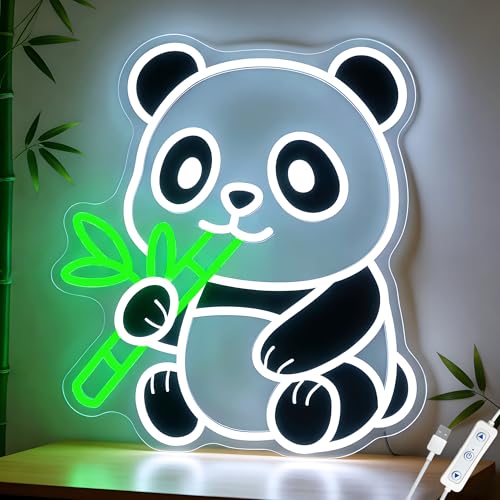 ACOPAEY Panda Neon Sign Dimmable Panda Night Light for Kids Bedroom Wall Decor Cute LED Panda Light Gift for Panda Lovers Nursery Playroom Decor