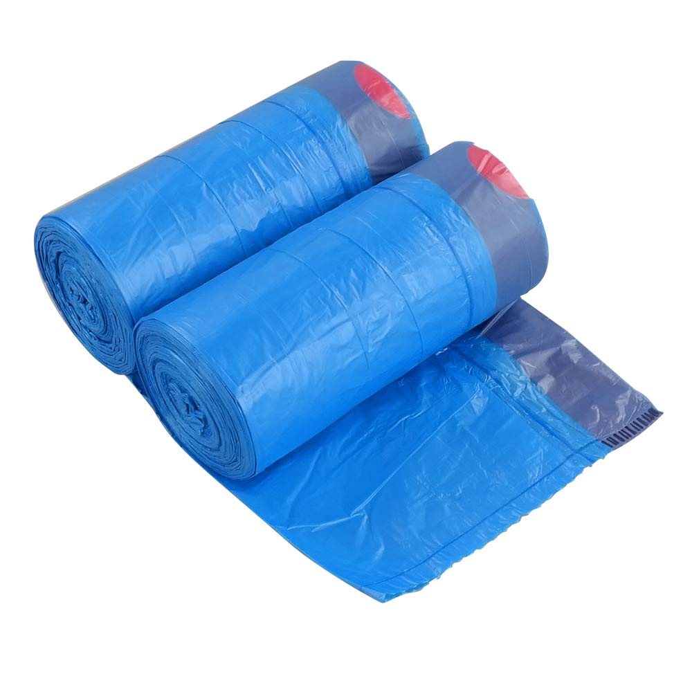Yarebest 10 gallon kitchen Garbage Bags, Trash Bags with Drawstring, Blue, 2 Rolls/110 Bags