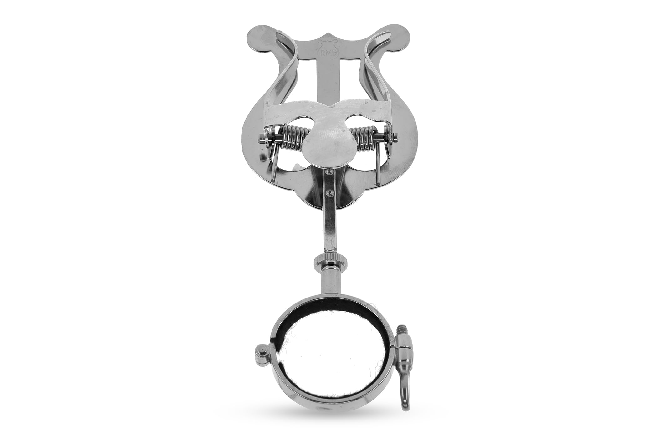 GEWA Porta spartiti da marcia Bb-Clarinetto - Nichelato - Piccola Lira - 1 Pulsante - Diametro anello 33 mm
