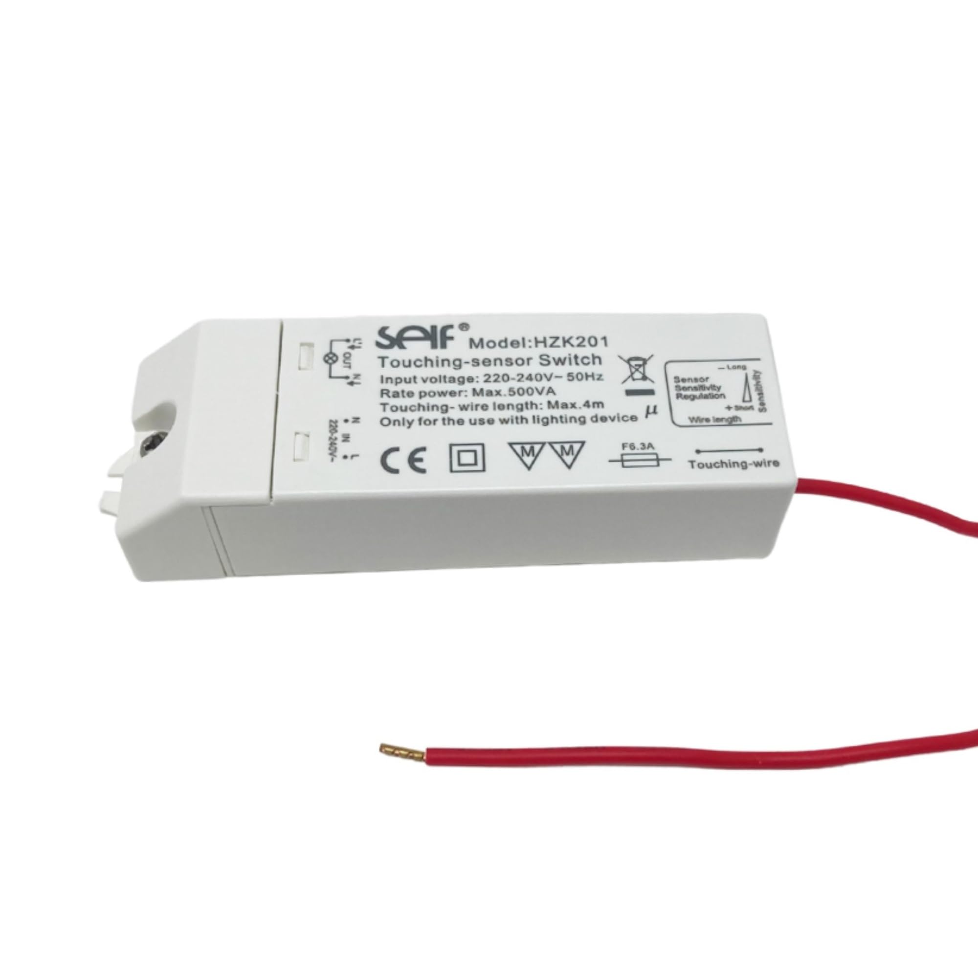 Relé electrónico sensorial 500W modelo HZK201 con sensor tactil ajustable