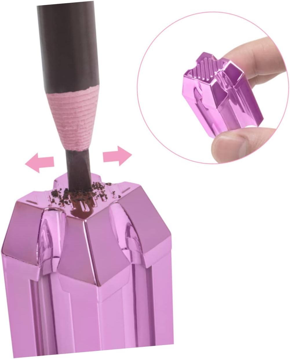 NOLITOY Eyeliner Pencil Sharpener Tool Lightweight Multi-Sided Makeup Pencil Sharpening Slot Durable and Portable Cosmetic Accessory Rose Pink