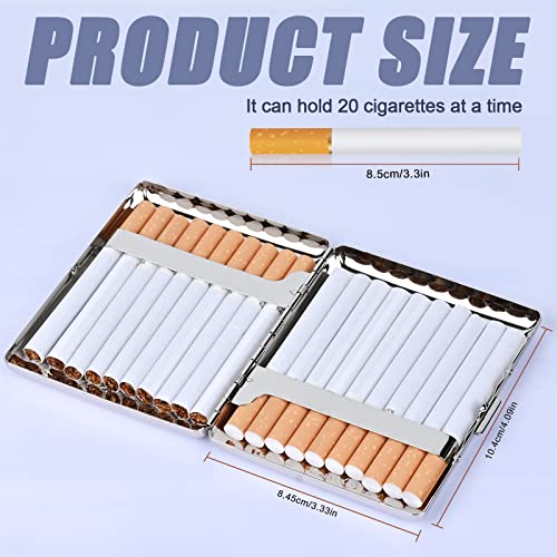 Image of Stylish Design Retro Metal Cigarette Case -Double Sided Spring Clip Open Cigarette,Pocket Holder Credit Card Holder Protective Security Wallet for Men and Women,Holds 20 100mm Cigarettes (Vine Silver)