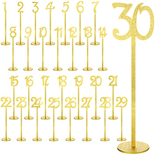 30 Pcs Wood Table Numbers Wedding 1-30 for Reception Stands