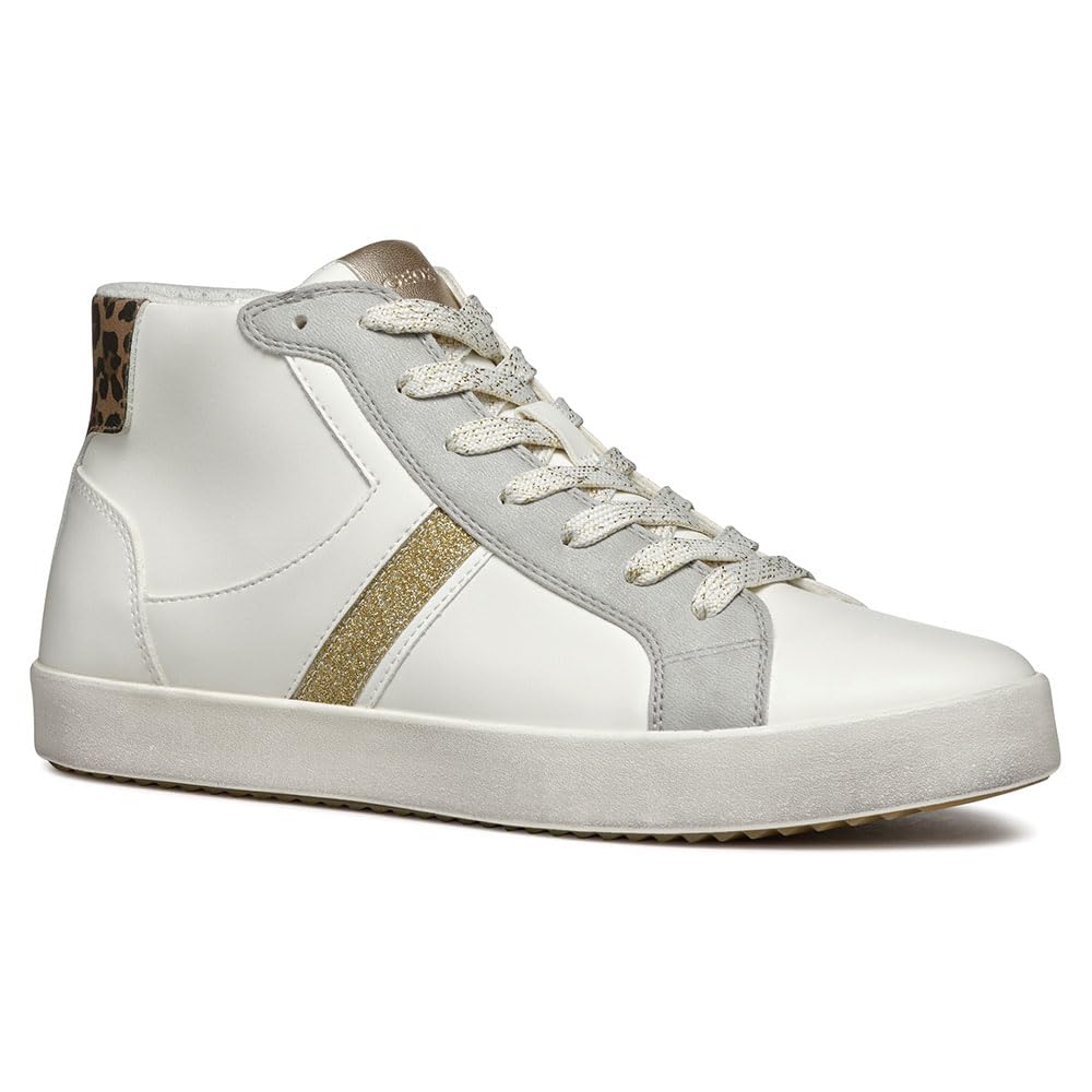 Geox Women's D Blomiee A Trainers, Optic White Silver, 7 UK