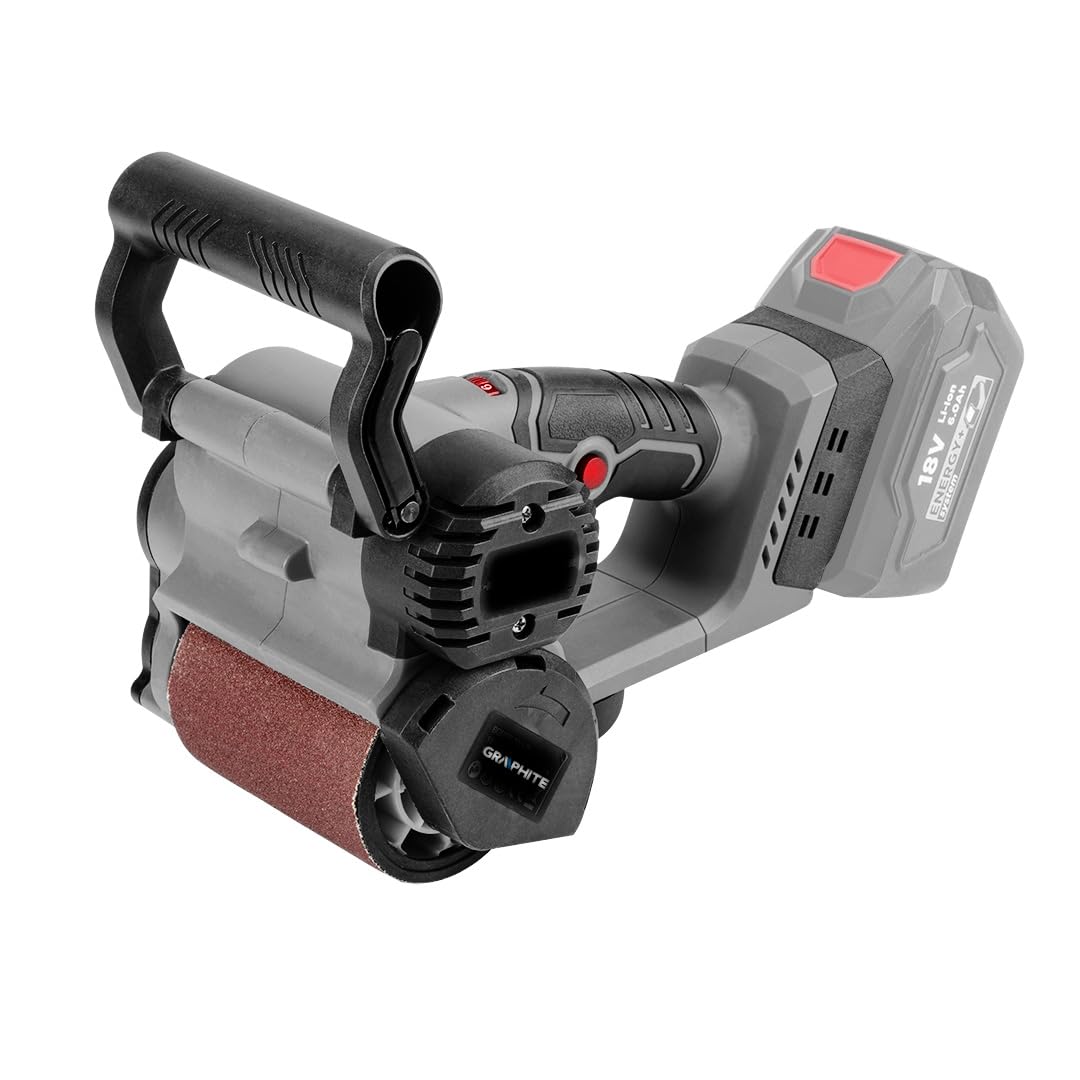 GRAPHITE Lijadora con batería de 18 V (sin batería) para lijar, pulir, satinar, 1500 – 3300 min, con rollo y papel de lija, pulidora