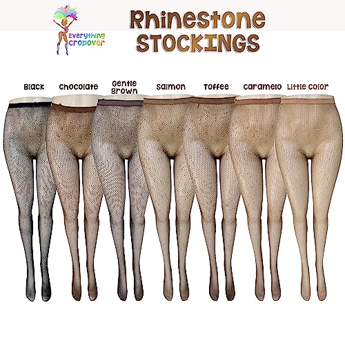 Image of Skintone Carnival Stockings | Gold Glitter Fishnet Tights for Caribbean Women