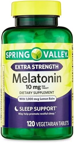 Spring Valley - Suplemento dietético extra fuerte de melatonina, 10 mg, 120 unidades