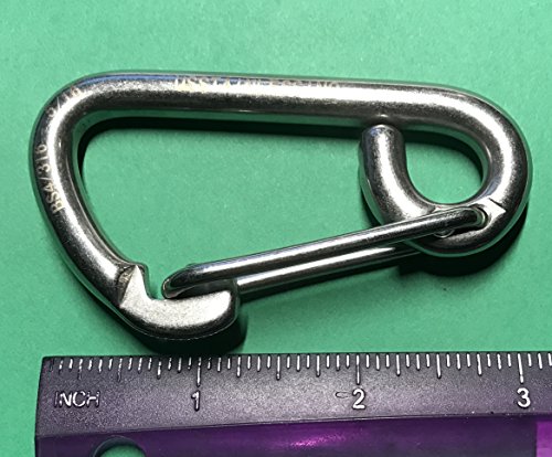 2 Pieces Stainless Steel 316 Spring Hook Carabiner 5/16" (8Mm) Marine Grade Safety Clip #TOP4