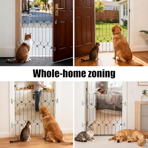 Retractable Dog Gate for Front Door, 26" Wide x 30.7" Tall Safety Metal Pet Gate for Dogs When Opening, Easy Install Front Entry Dog Door Barrier - Image 4