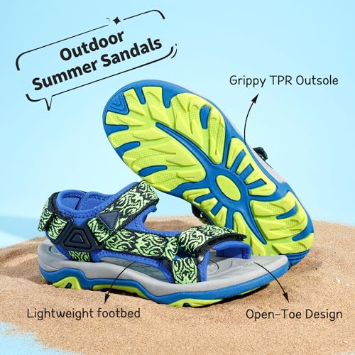 Image of DREAM PAIRS Boys Girls Sandals Kids Adventurous Light-Weight Adjustable Straps Summer Water Shoes (Toddler /Little Kid /Big Kid)