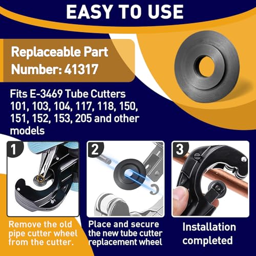 Image of 5-Pack Replacement Blades for 41317 E-3469 Tubing Cutter Spare Wheel Blade, Compatible with RIDGID Tubing Cutter Models 101 103 104 117 118 150 151 152 153 205 Copper Pipe Cutter