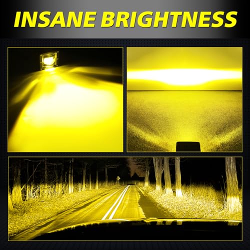 Image of 3 inch SAE Yellow Fog Lights DOT Approved Square LED Cubes for Trucks | Street Legal SAE DOT Fog Light, Cut-off Beam Fog Beam