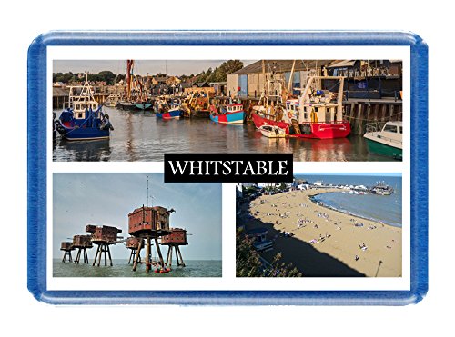 Whitstable - Postcard-Style Design - 7cm x 4.5cm - Novelty Tourism Fridge Magnet.