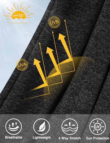 Roadbox Men's UPF 50+ Fishing Shirts, Long Sleeve UV Sun Protection SPF Hoodie, Quick Dry Swim Rash Guard for Outdoor Hiking3