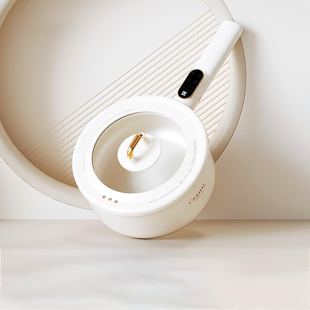 Ceool Electric Cookers, 2.6L Electric Hot Pot, 750W, Long Handle with LED Display, Non-stick Coating Cooking Surface Rapid Cook Noodles/Make Soup/Cook Porridge/Cooker Boil Egg