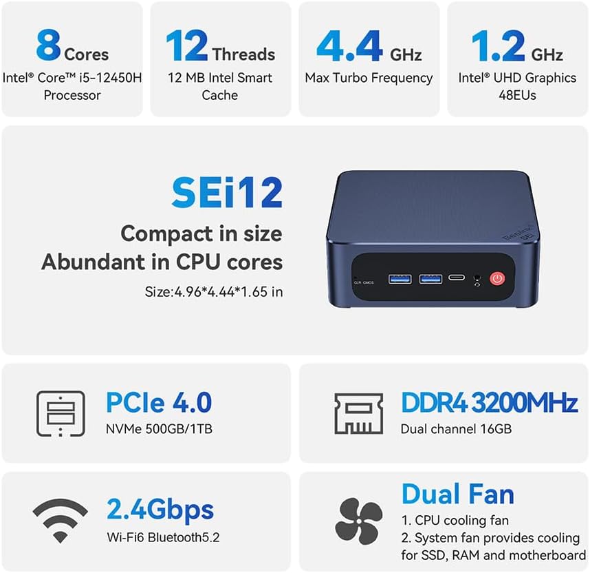 Beelink SEi12 Mini PC RAM Slots
