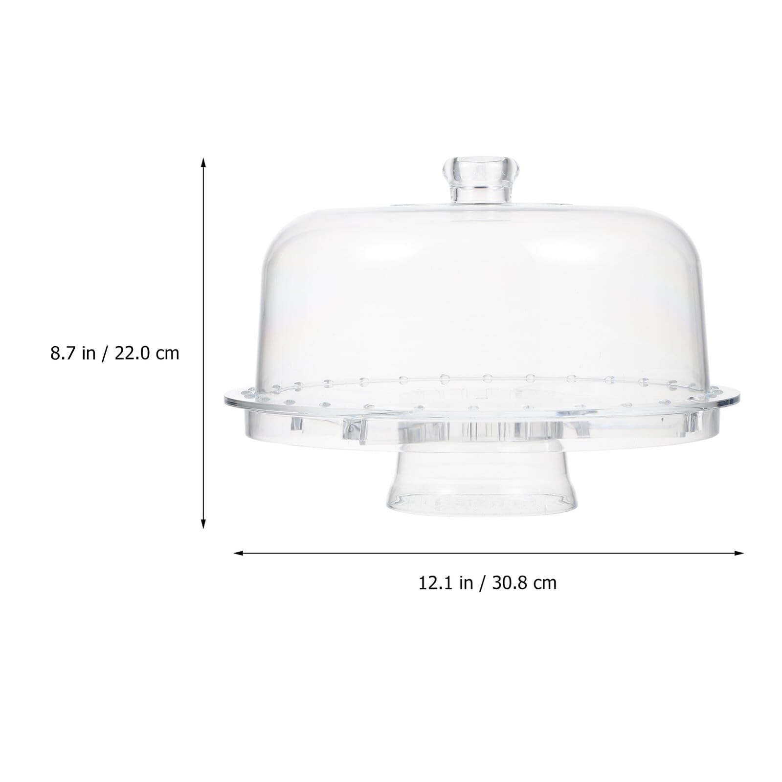 Transparenter Tortenhalter aus Acryl, Groß, 6-in-1, mit Deckel | Kuchenfuß und Servierplatte, Dessertständer für Tischdeko, Hochzeitsfeier