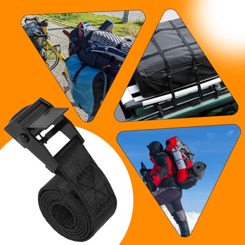 10 Pack Short Ratchet Straps, 50cm Adjustable Tie Down Straps with Metal Buckle, Mini Lashing Straps for Bike Rack, Motorcycle, Luggage & Cargo - Image 7
