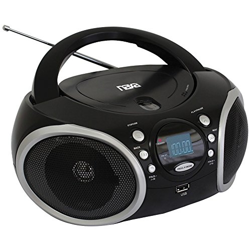 NAXA Electronics NPB-276 Portable Boombox, MP3/CD Player with AM/FM Analog Radio & USB