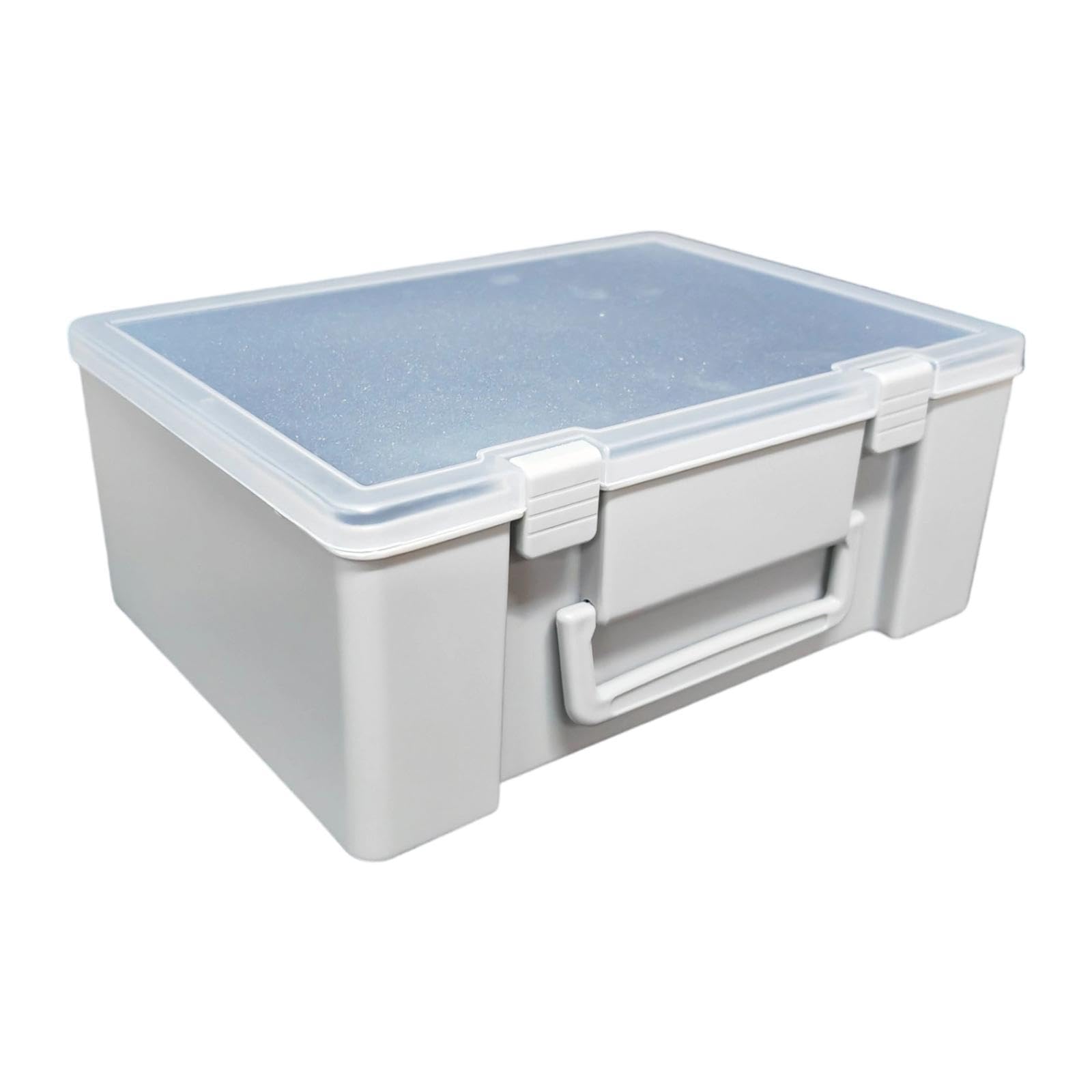 Caja Expositora para Figuras en Miniatura, Contenedor Prueba de Golpes, Estuche de Transporte Portátil con Inserto de Espuma, Contenedor de PE, Gris