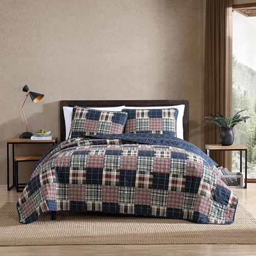 Eddie Bauer - Twin Quilt Set, Reversible Bedding with Matching Sham, Medium-Weight for Year Round...