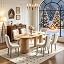 Natural Table With 6 Beige Chairs