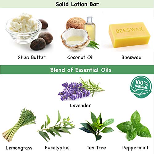 Solid Lotion Bar (2Oz) & Olive Oil Infused Herbal Salve (0.8Oz) Set. All Natural Body Lotion For Very Dry Skin. Wonderful For Cracked Skin Relief, Soothe And Heal Irritated Skin. Handmade In Usa. #TOP2