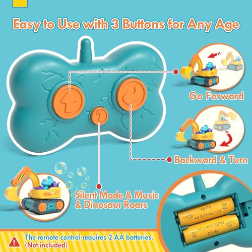 Lehoo Castle 2 Year Old Boy Toys, Remote Control Cars for Kids, Construction Toys Excavator Toy, 2 3 4 Year Old Boy Gifts - Image 5