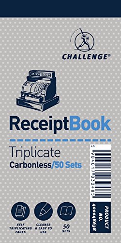 Carnet de reçus triplicata Challenge sans carbone 140x170mm lot de 10