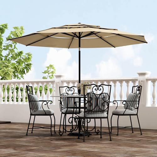 PIAOMTIEE 11FT Outdoor Patio Umbrella, Beach Market...