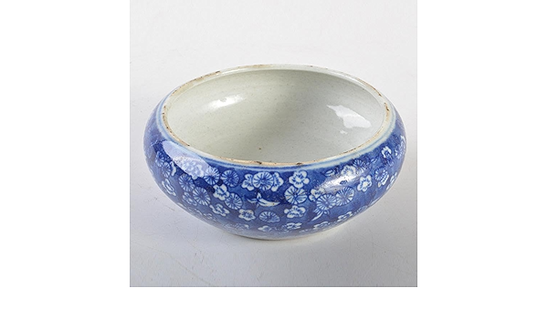 中国　古渡青花花文　筆洗　茶こぼし　C　R7081E 中国 古渡青花花文 筆洗 茶こぼし C R7081E