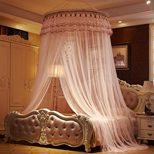 Ciel de lit pour adultes et adolescents avec dôme rond en dentelle chic