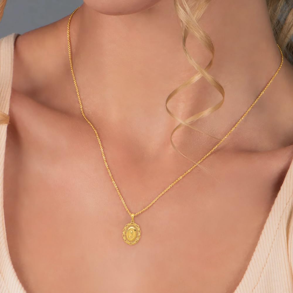 不思議のメダイ M ✧14kgf コインネックレス ／ M（15mm・長さオーダーOK） ネックレス・ペンダント 恋する宝石箱 Atelier  Yuu* 通販 14236456｜Creema(クリーマ) Diamond2Deal 14K イエローゴールド 楕円形 奇跡のメダルペンダント 長さ26mm  ファインジュエリー 女性用 長さ2