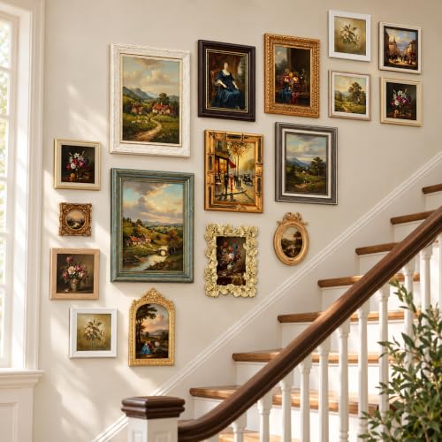 Kathfly 20 Pack Vintage Picture Frames for Wall,Simple Style