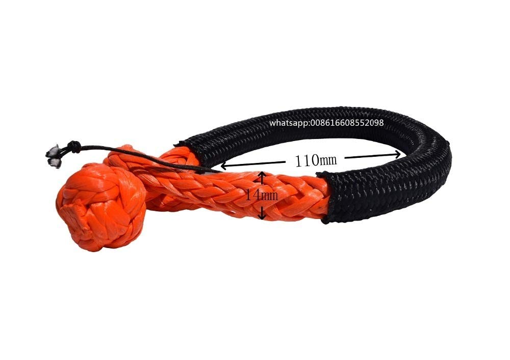 Lina Syntetyczna, 2 paku z 8 mm * 110mm pomarańczowy miękkie kajdany, 5/16 cali kajdanki, syntetyczna kajdana liny
