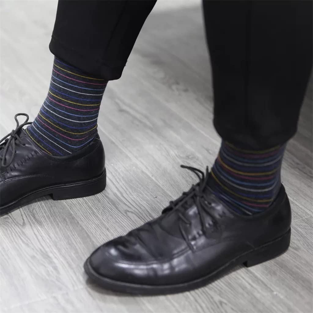 Skarpety męskie, 5 par skarpet Męskie wygodne skarpetki w paski Casual Skarpety Sportowe skarpety męskie (kolor: A, rozmiar: EU40-45)